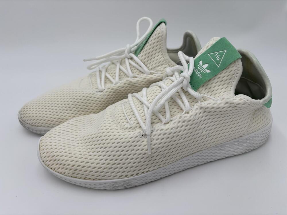 Adidas Pharrell Williams Sneaker Mens Size 11.5 White Green Tennis Hu Casual